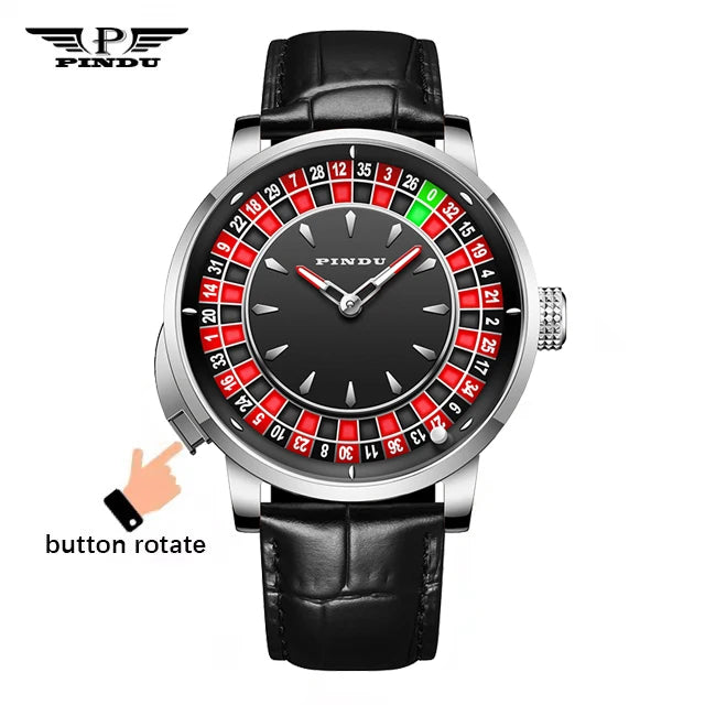 Men's PINDU Watch NH35A Sapphire Glass Waterproof Button Design Roulette Watch