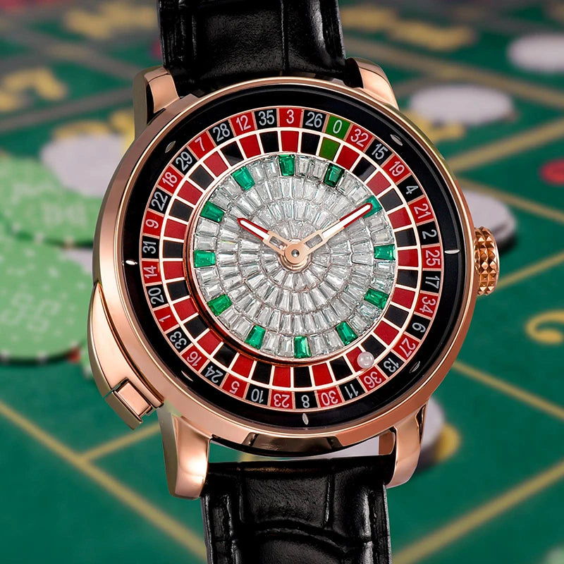 Men's PINDU Watch NH35A Sapphire Glass Waterproof Button Design Roulette Watch